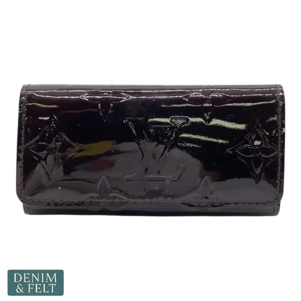 Louis Vuitton Vernis 4 Key Holder Amarante Monogram‎ Patent Leather Wallet